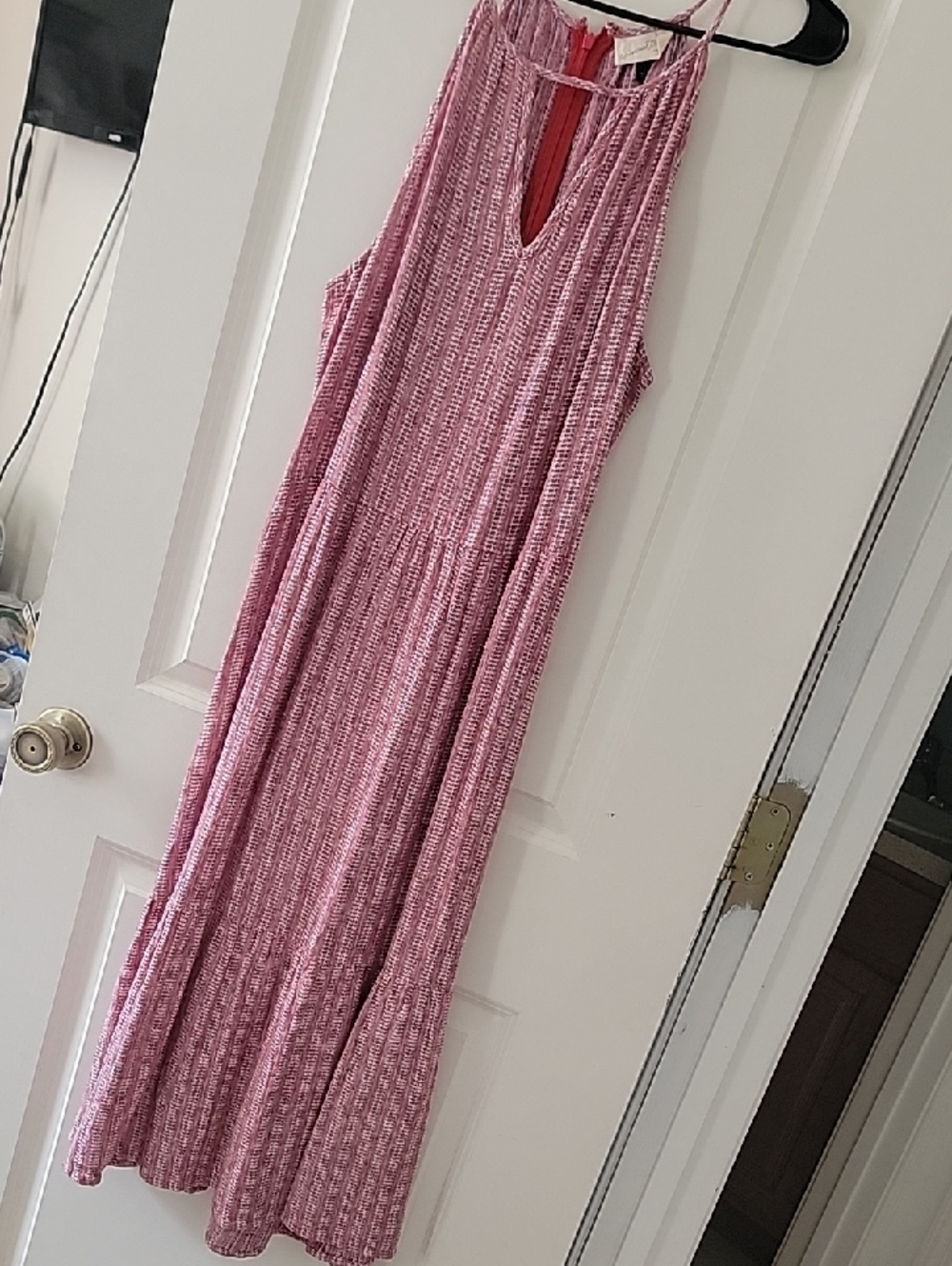 Universal Thread Mauve-Pink Textured Halter Maxi Dress